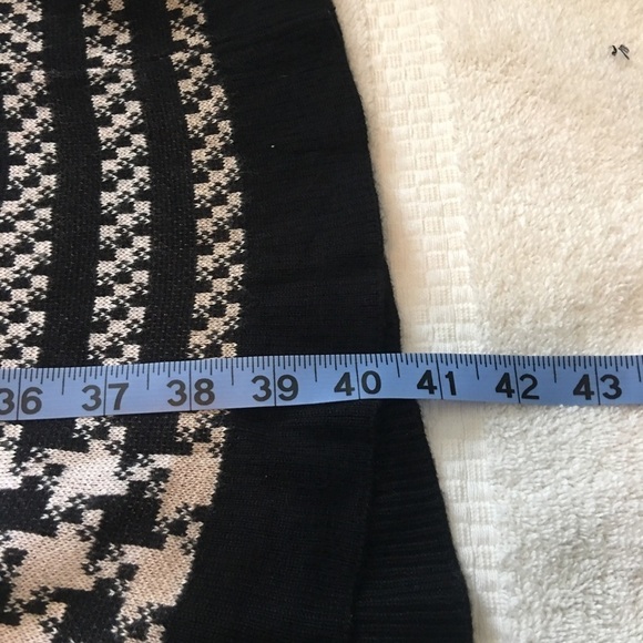 Valerie Stevens Sz L open front long line cardigan sweater. Hounds tooth. - Picture 7 of 8